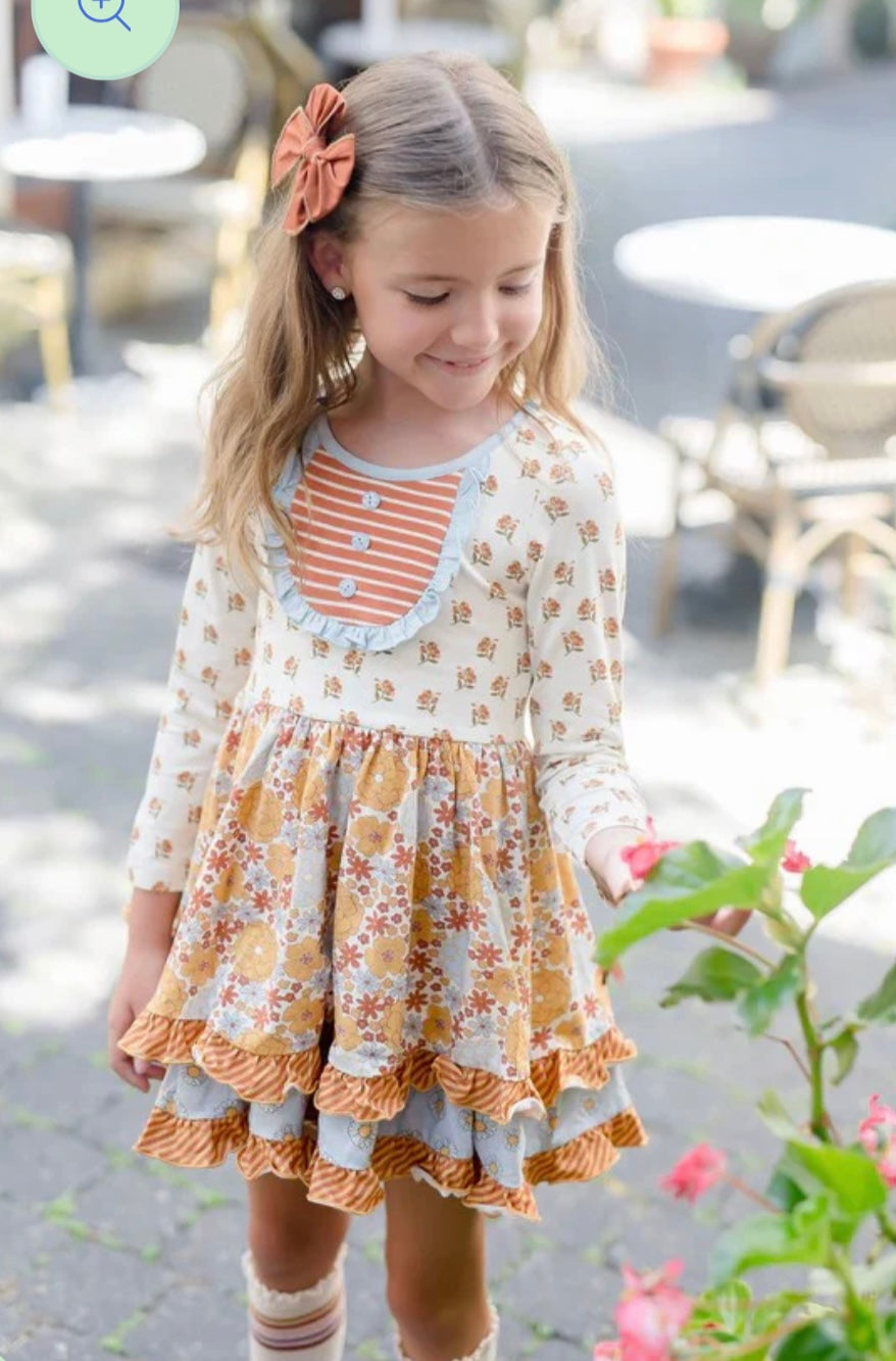 Orange Floral Dress