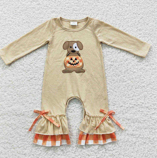 Girls Halloween Dog Romper