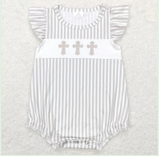 Brown Cross Romper