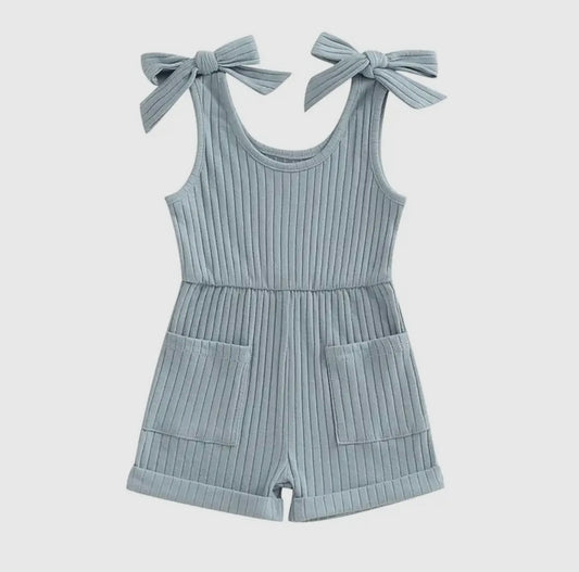 Blue Bow Romper