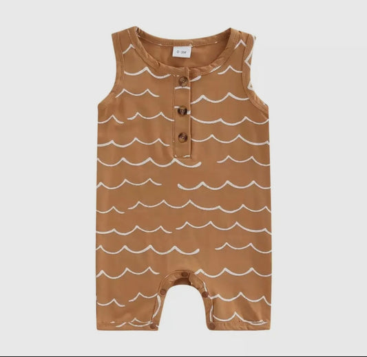 Brown Waves Romper