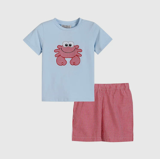 Blue Crab Shorts Set